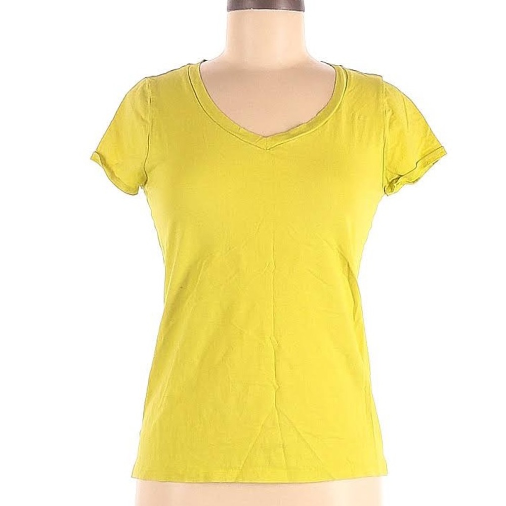 [Ann Taylor] Yellow V-Neck Short Sleeve Tissue Tee